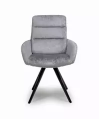 Otto Chenille Fabric Dining Chair - Silver